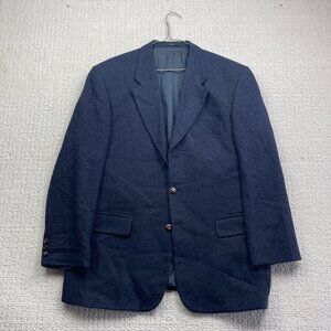 CELIO Dark Blue Herringbone Tweed Jacket Heavy Wool Blazer Sport Coat Men Read